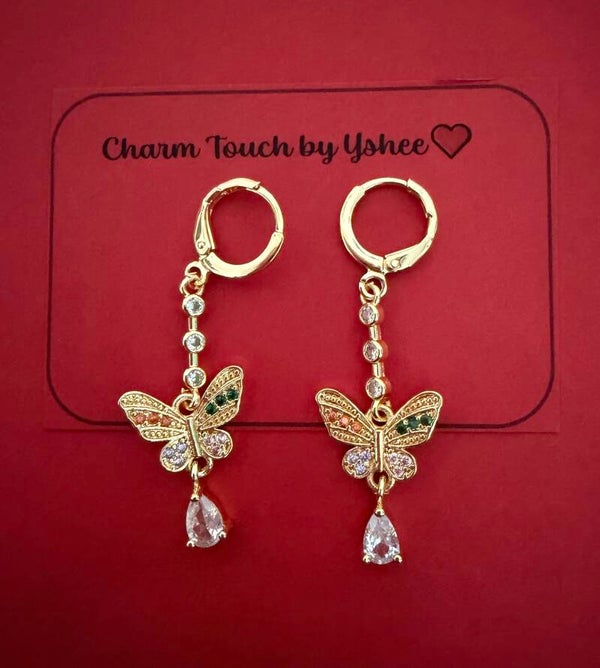 Colorful Butterfly with teardrop chain