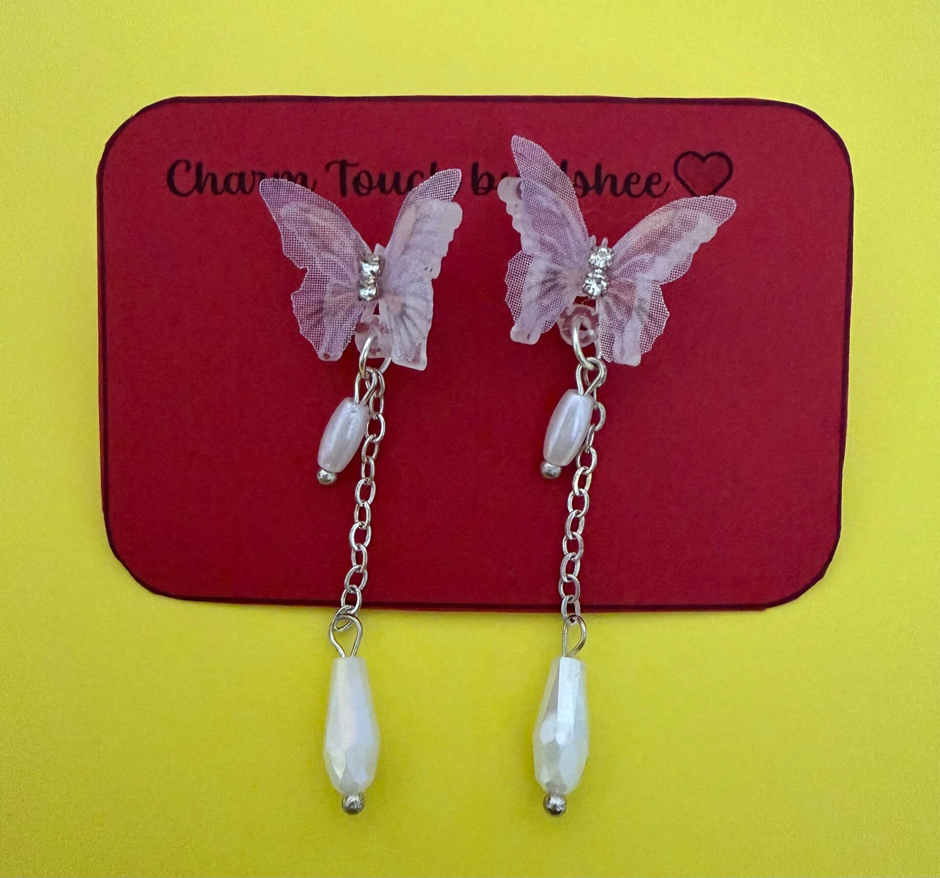 Pink mesh butterfly