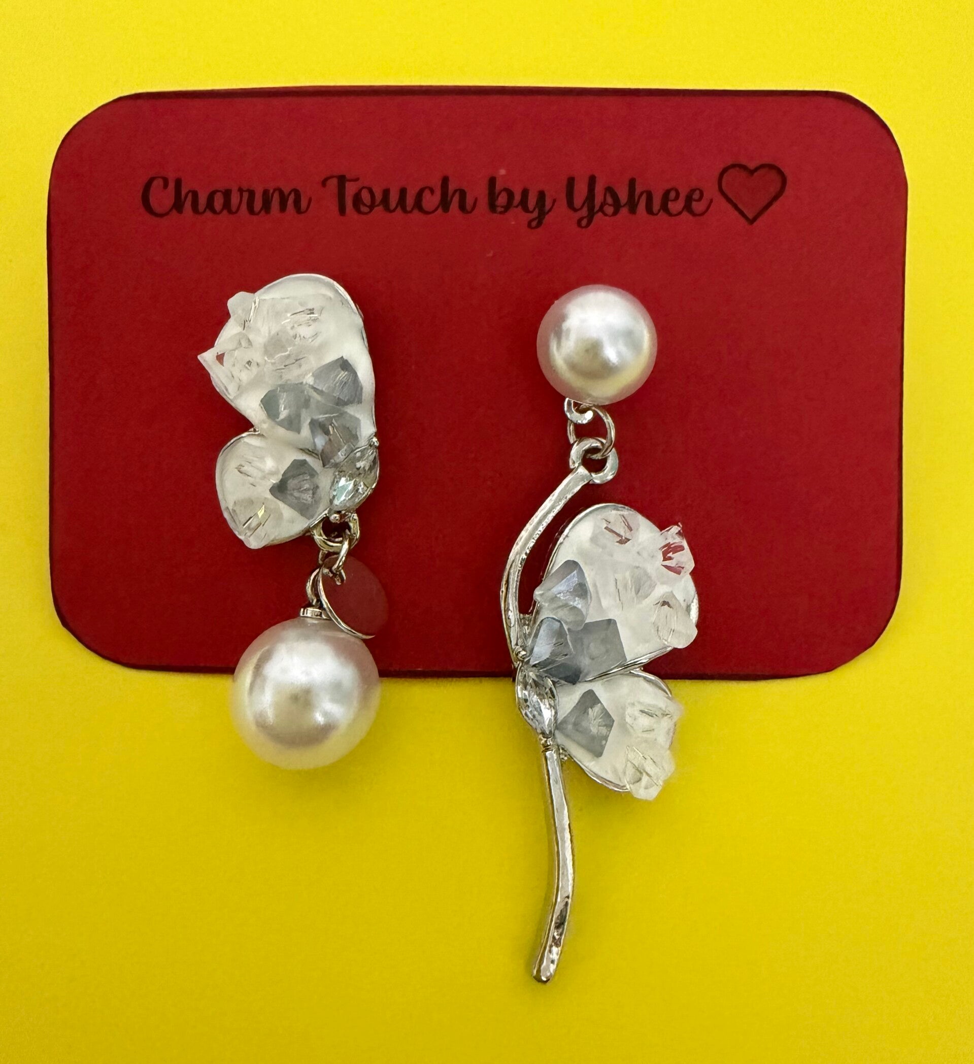 Butterfly with pearls and gems