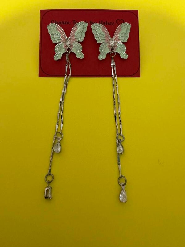 Double Green Butterfly with long chain
