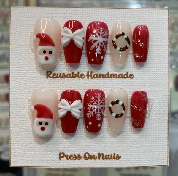 Christmas Nail Santa