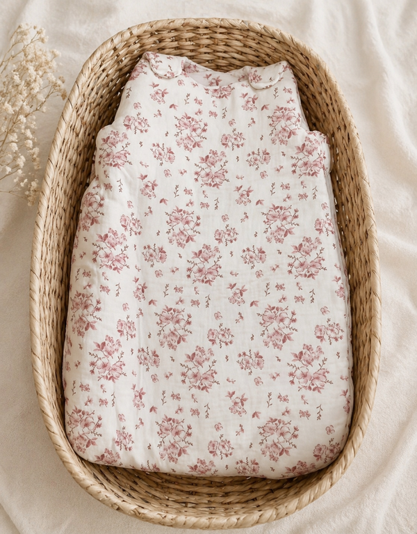 Gigoteuse gaze de coton fleurie