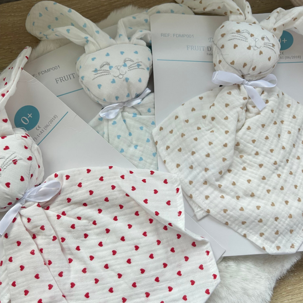 Doudou motif cœur