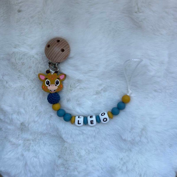 Attache tétine girafe