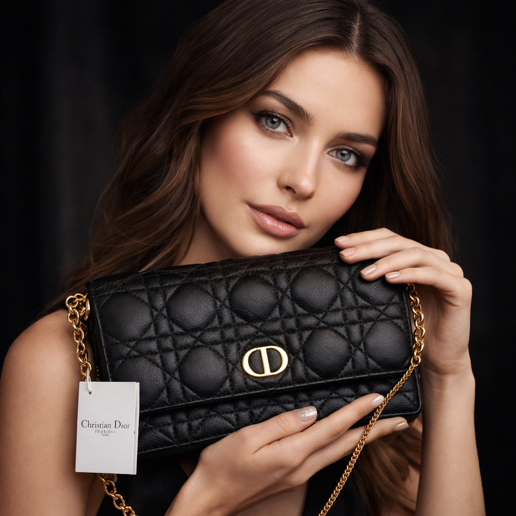 ❤Christian Dior Cannage Chain Wallet Ungetragen Full Set