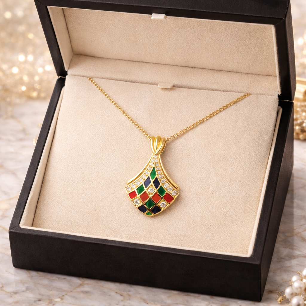 ❤Exklusiver Anhänger aus 750er Gelbgold Brillanten, Emaille