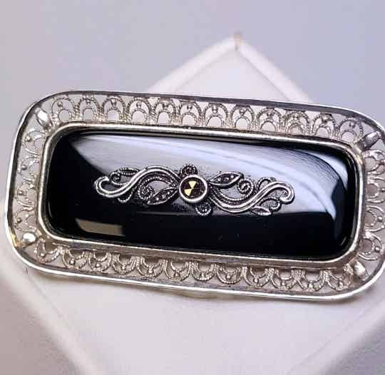 ❤Antike Jugendstil Brosche aus 800er Silber Handarbeit um 1900