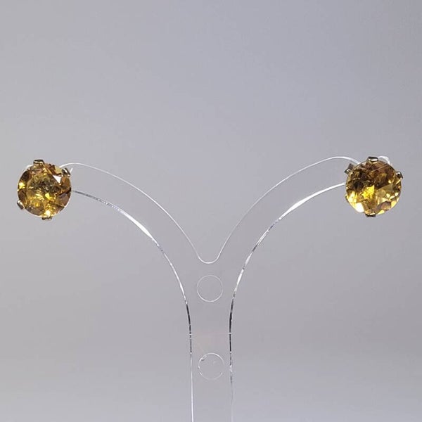 ❤ Leuchtende Citrin Ohrstecker aus 375er Gelbgold