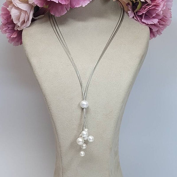 ❤ Schmuckwerk Edelstahl Y-Collier ,,Wolke"