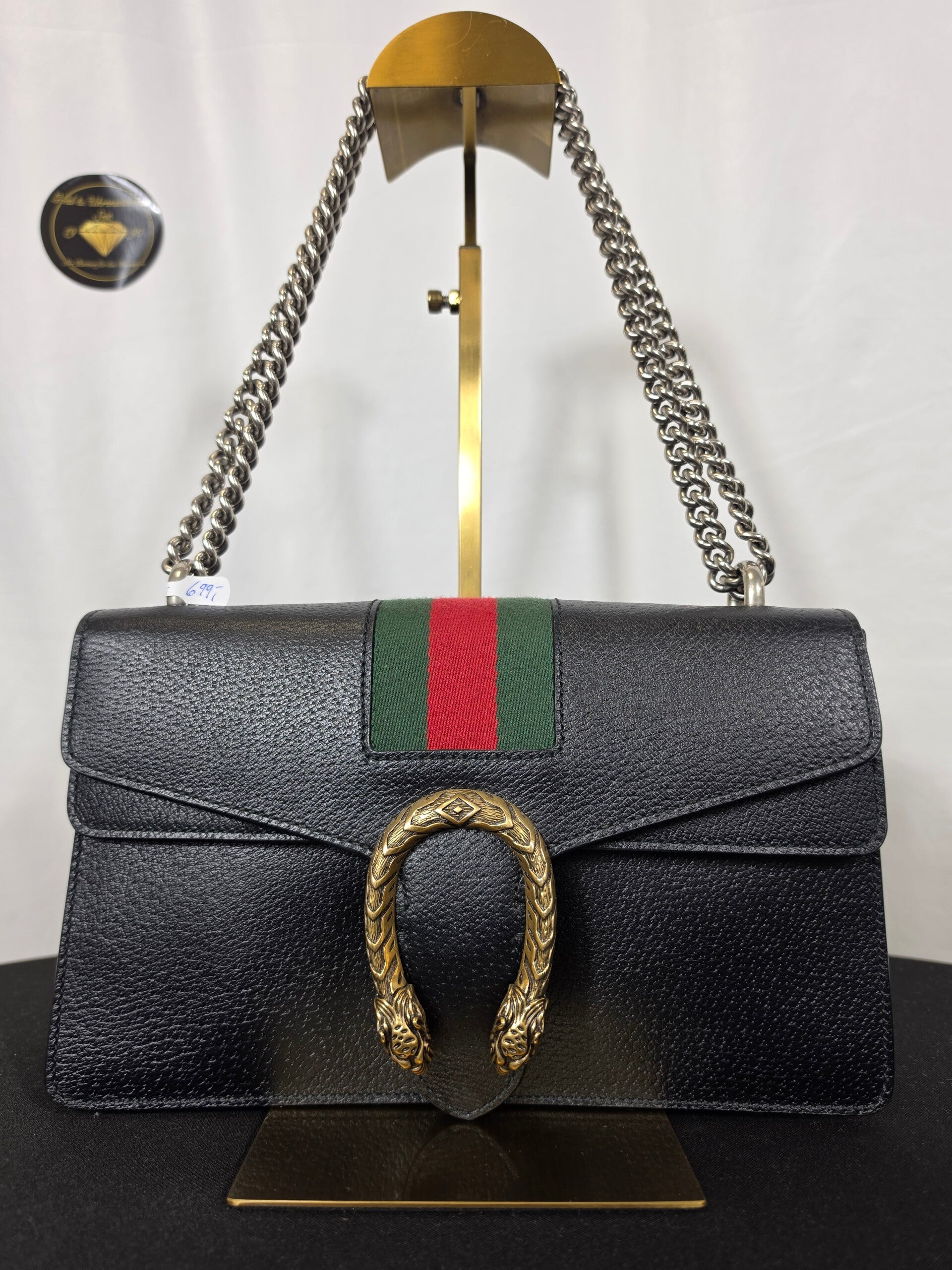 Gucci Dionysus Small Schultertasche – Schwarzes Leder