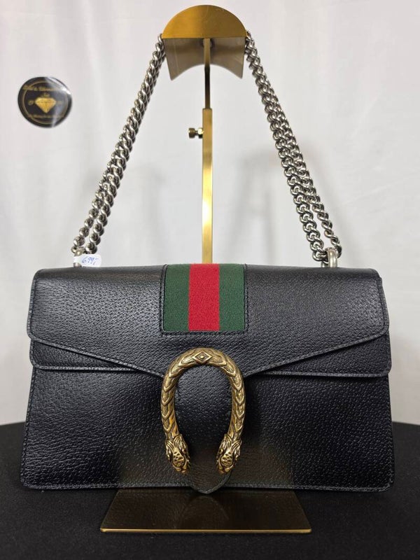Gucci Dionysus Small Schultertasche – Schwarzes Leder
