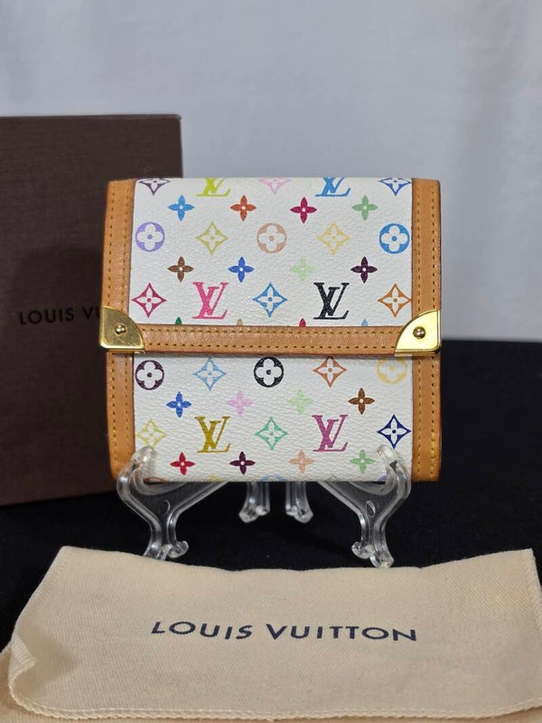 Louis Vuitton x Takashi Murakami Monogram Multicolore Compact Wallet – Weiß