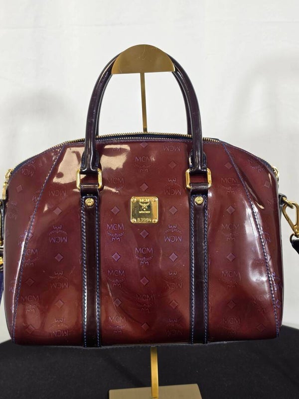 MCM Boston / Bowling Bag – Lackleder Bordeaux – 8/10