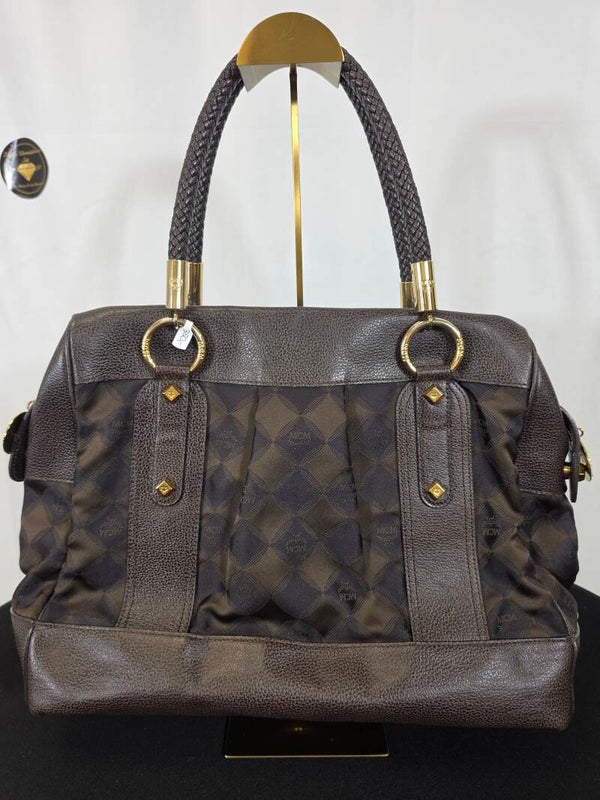 MCM Large Shopper – Schwarz – Leder & Nylon – 9/10