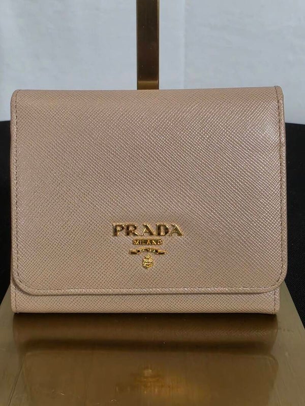 Prada Saffiano Metal Geldbörse – Cameo – 9/10