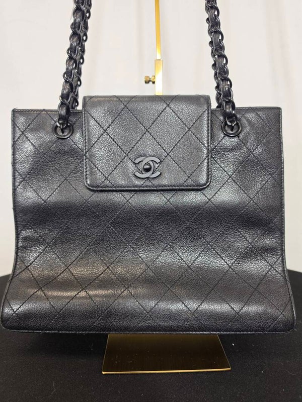 Chanel Vintage Timeless CC Chain Tote – Schwarzes Caviar-Leder – ca. 1997–1999 – 8,5/10