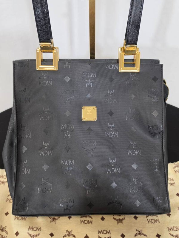 MCM Vintage Monogram Schultertasche / Tote – Schwarz – 9/10