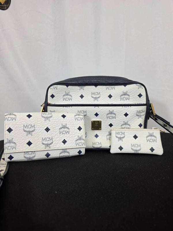 MCM Vintage Visetos Dreier-Set – Umhängetasche, Geldbörse & Schlüssel-Etui – 8,5/10