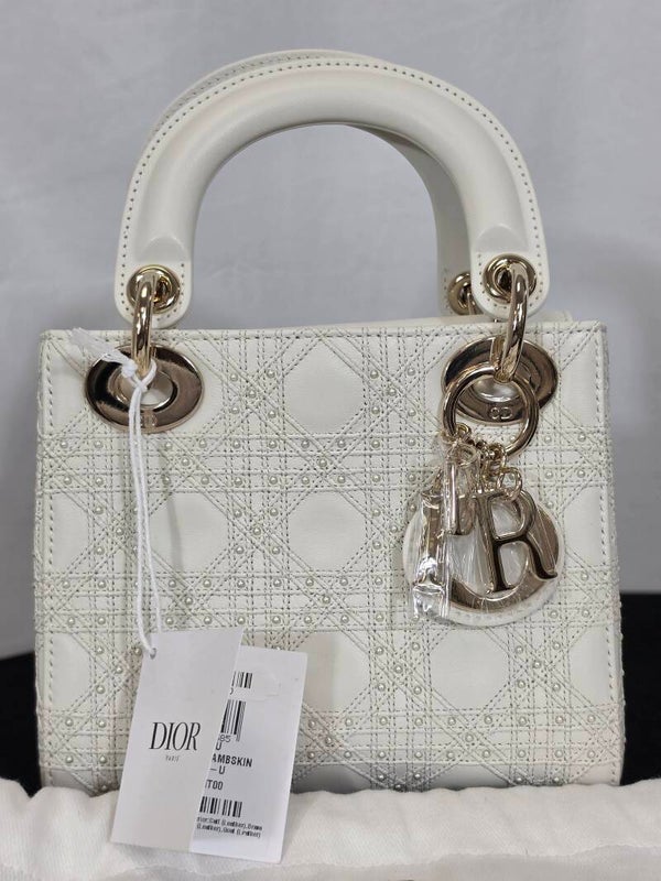 DIOR MINI LADY DIOR – LATTE / PERLENVERZIERUNG – 10/10