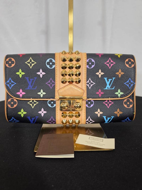LOUIS VUITTON × TAKASHI MURAKAMI MONOGRAM MULTICOLORE COURTNEY CLUTCH – NOIR – M45640 – 9/10