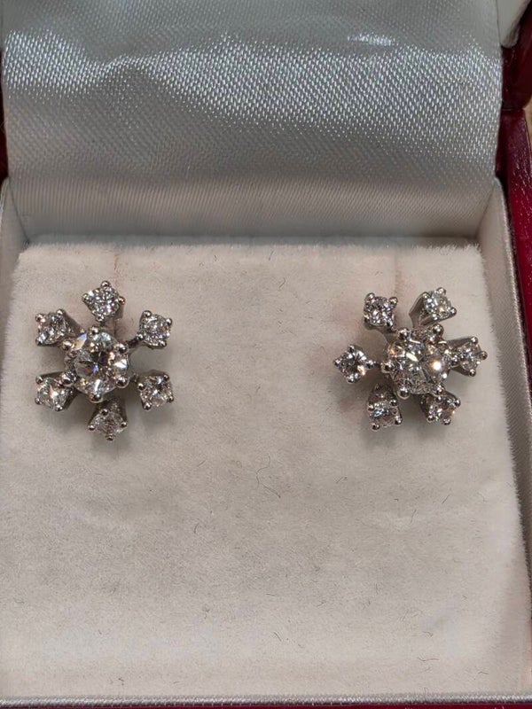 BRILLANT-OHRSTECKER AUS 750 WEISSGOLD – 0,90 CT DIAMANTEN