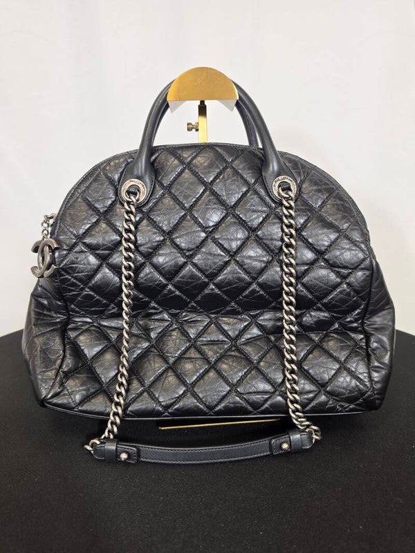 CHANEL VINTAGE QUILTED BOWLING BAG LARGE – AGED CALFSKIN – SCHWARZ – 2012/2013