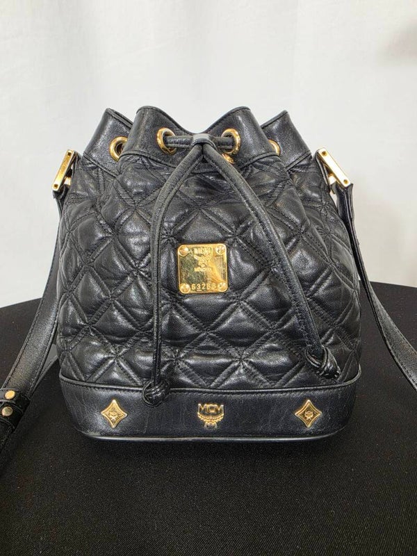 MCM VINTAGE MINI-MATCHBEUTEL – SCHWARZES LEDER – MICHAEL-CROMER-ÄRA – 8/10