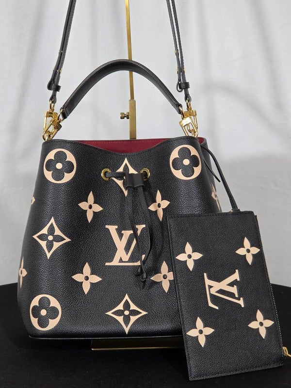 Louis Vuitton NéoNoé MM Bicolor Monogram Empreinte – Schwarz/Beige – 9,5/10