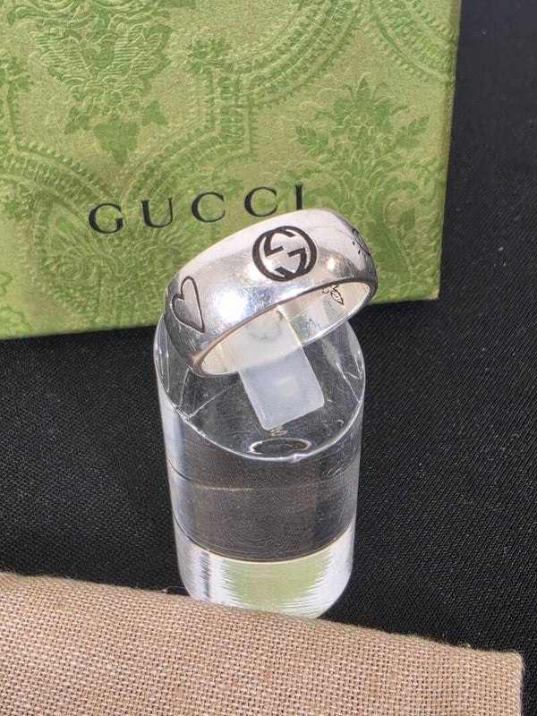 Gucci Blind for Love Ring – 925 Sterling Silber – Größe 62 – Unisex – 8,5/10