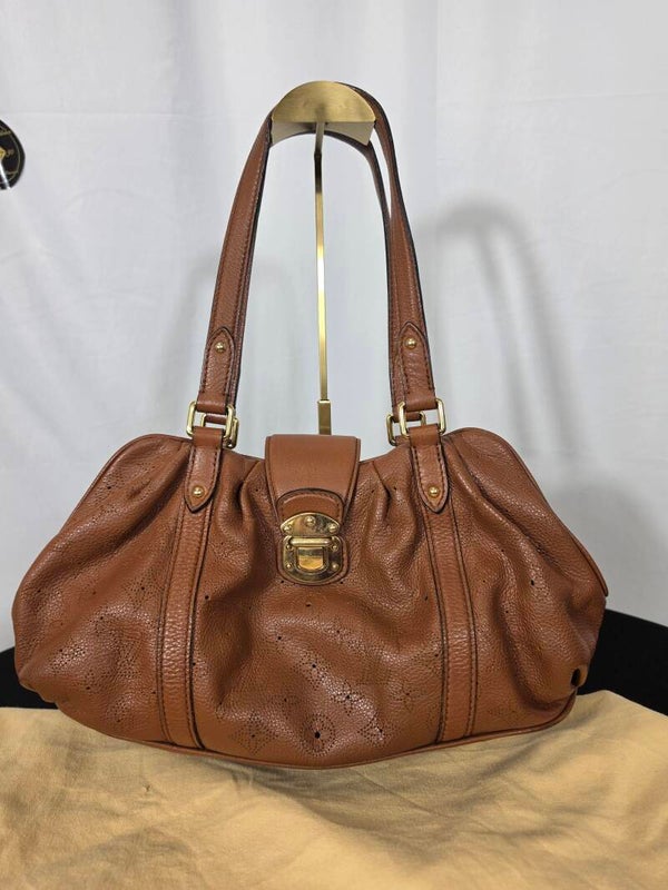 Louis Vuitton Mahina Lunar PM – Cognacbraunes Kalbsleder – Elegante Vintage-Schultertasche – 8/10