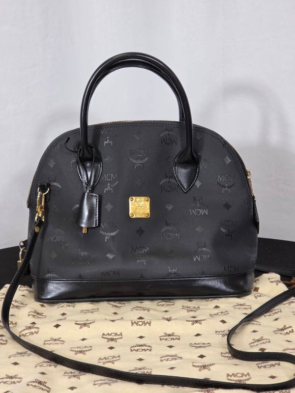 MCM Vintage Visetos Nylon Dome Satchel – Schwarz – Made in Germany – 8,5/10