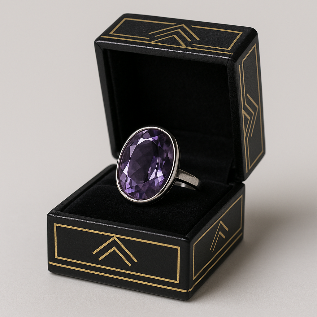 ❤ Antiker Art Deco Ring aus 900er Silber und intensivem Amethyst