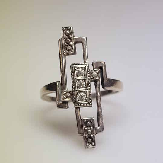 ❤Antiker Art Deco Ring aus 925er Silber Handarbeit um 1920 Größe: 61
