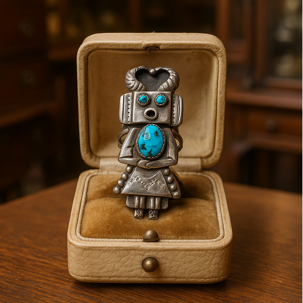 ❤ Vintage Navajo Kachina Ring aus 925er silber