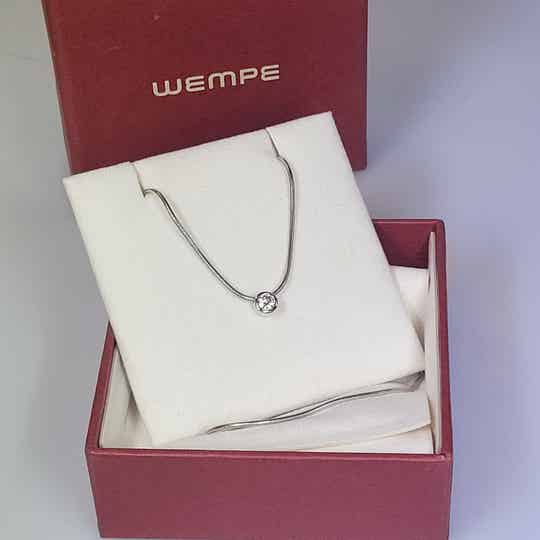 ❤Wempe Collier mit solitär Brillant 0,25ct. aus 750er Weißgold