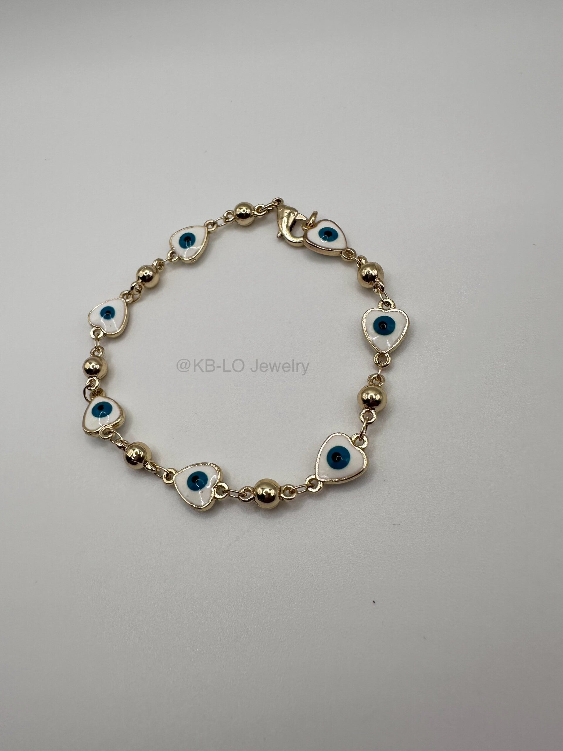 White and blue Turkish eye bracelet