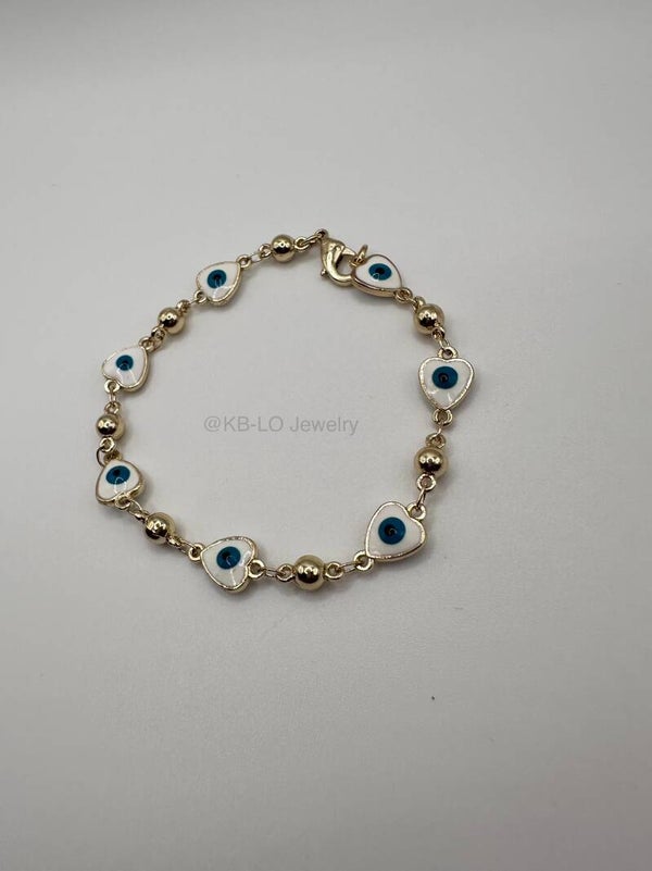 White and blue Turkish eye bracelet