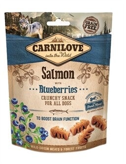 CARNILOVE CRUNCHY SNACK ZALM / BLAUWE BES 200 GR