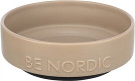 TRIXIE BE NORDIC VOERBAK HOND KERAMIEK / RUBBER TAUPE 16 CM