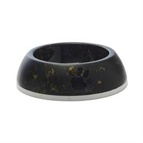 SAVIC VOERBAK DELICE 3 MARBLE ZWART / GOUD 26X26X8 CM 1,2 LTR