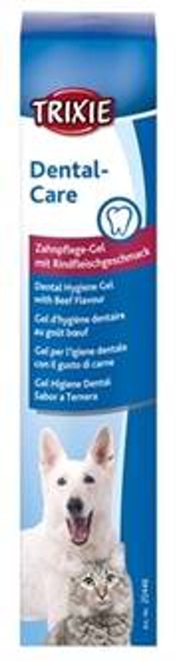TRIXIE GEBITSVERZORGENDE GEL MET RUNDVLEESSMAAK 100 GR 4 ST