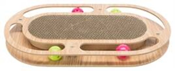 TRIXIE KRABKARTON MET SPEELGOED HOUT MET CATNIP 46X25X4 CM