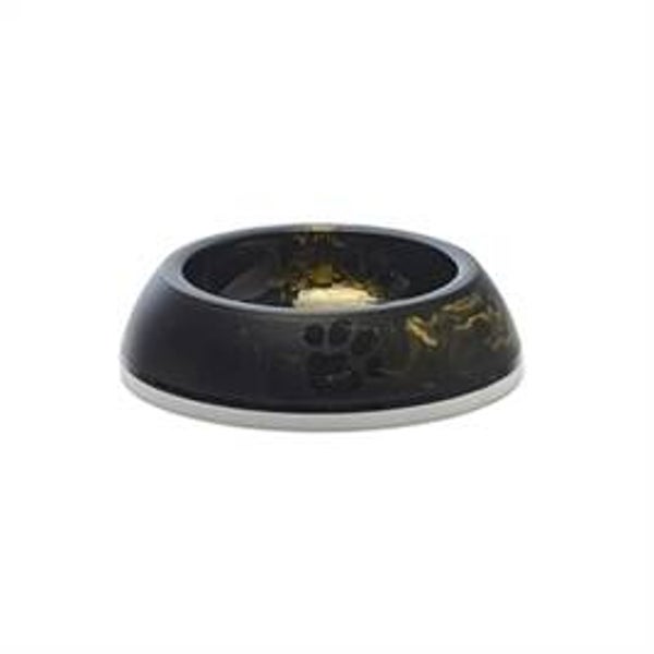 SAVIC VOERBAK KAT DELICE MARBLE ZWART / GOUD 10,5X10,5X4 CM 200 ML