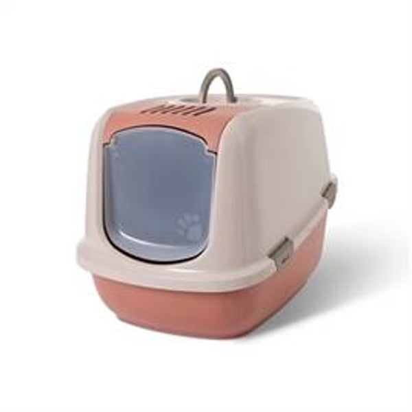 SAVIC KATTENBAK NESTOR JUMBO CHAMPAGNE ROZE / TERRACOTTA 66,5X48,5X46,5 CM