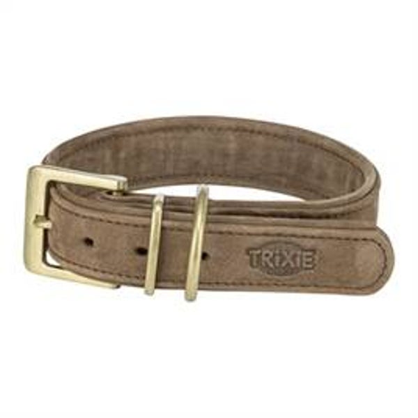 TRIXIE HALSBAND HOND PURE LEER BRUIN M 36-43X3 CM