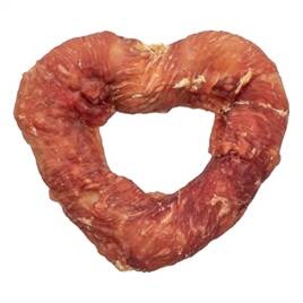 TRIXIE DENTA FUN HEART MET EENDENBORST 8 CM 40 GR 50 ST