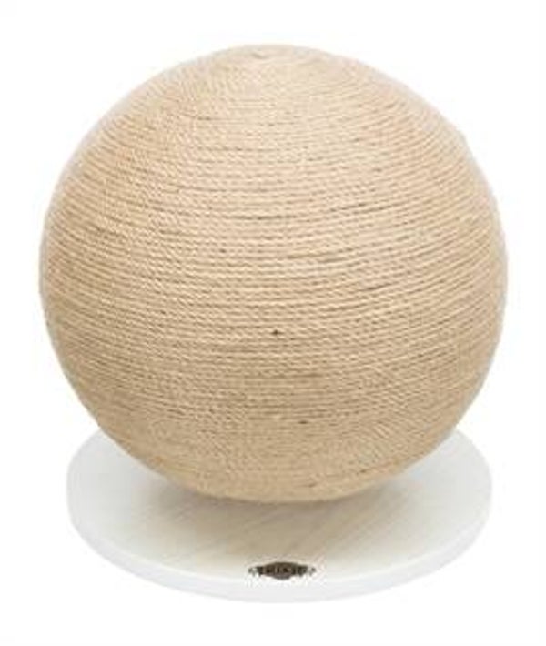TRIXIE KRABPAAL BAL OP VOET JUTE / HOUT 29X29X31 CM