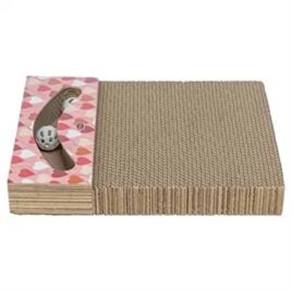 TRIXIE KRABPLANK HARTJES MET BALLEN RECHTHOEKIG KARTON ZALM 38X30X5 CM