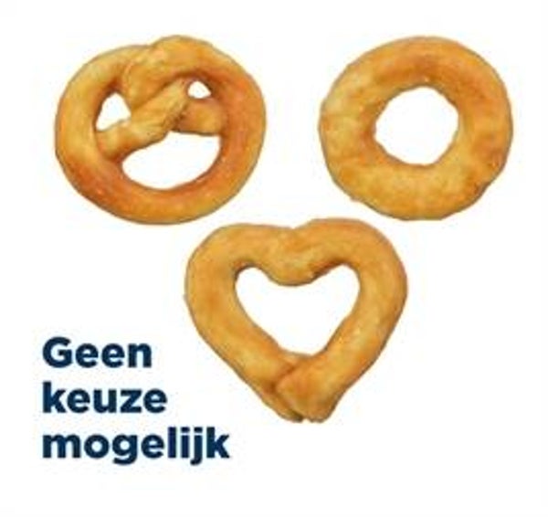 TRIXIE MINI MIX PRETZEL / HART / RING MET COLLAGEEN 6 CM 20 GR 90 ST