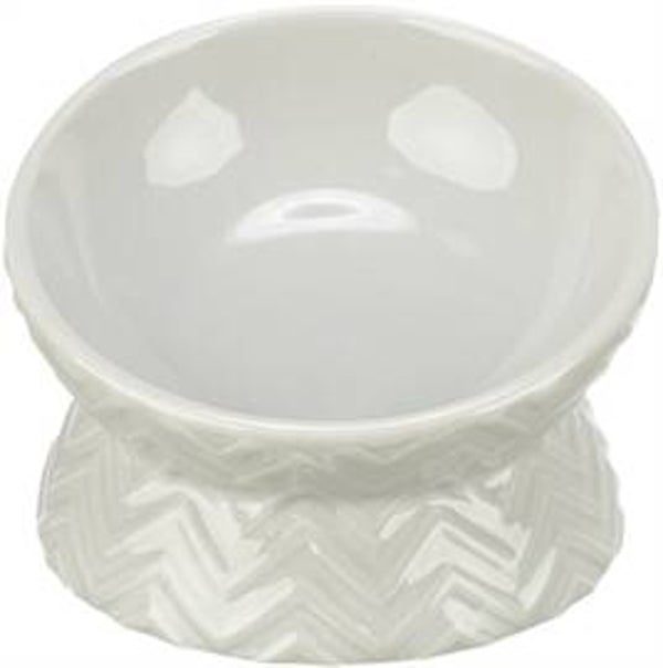 TRIXIE VERHOOGDE VOERBAK / WATERBAK KERAMIEK LICHT TAUPE 150 ML 13 CM